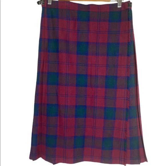 Ben Nevis Women's 14 Scottish Midi Wrap Kilt Skirt Multicolor Plaid Pure Wool - Picture 7 of 7